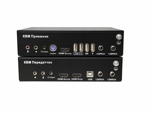 Evetron LHFC 1U2AR-RED-SK-SW — задние панели передатчика и приёмника