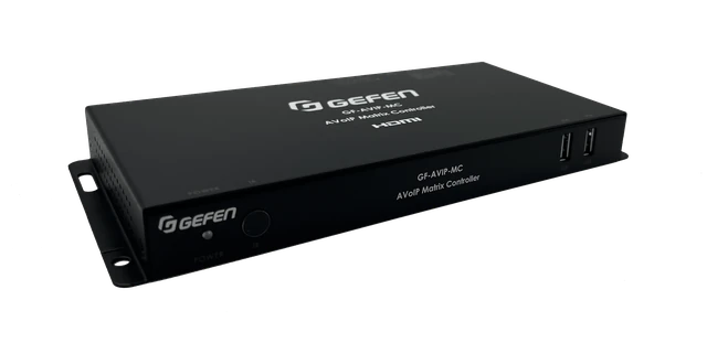 Gefen GF-AVIP-MC — контроллер AV over IP, вид спереди под углом